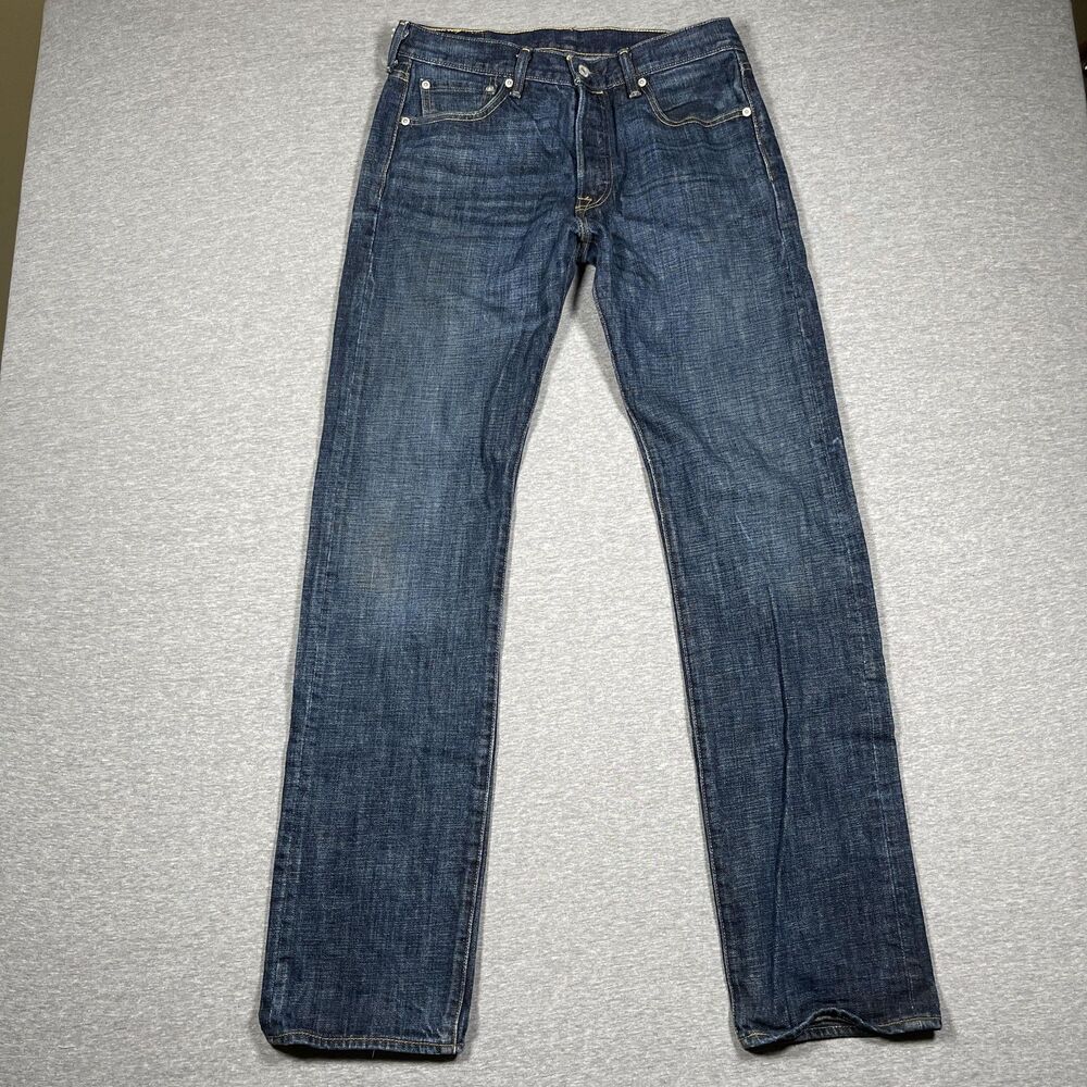Levi's 501 Jeans Mens 32x36 Blue Medium Wash Straight Button Fly Classic Fit